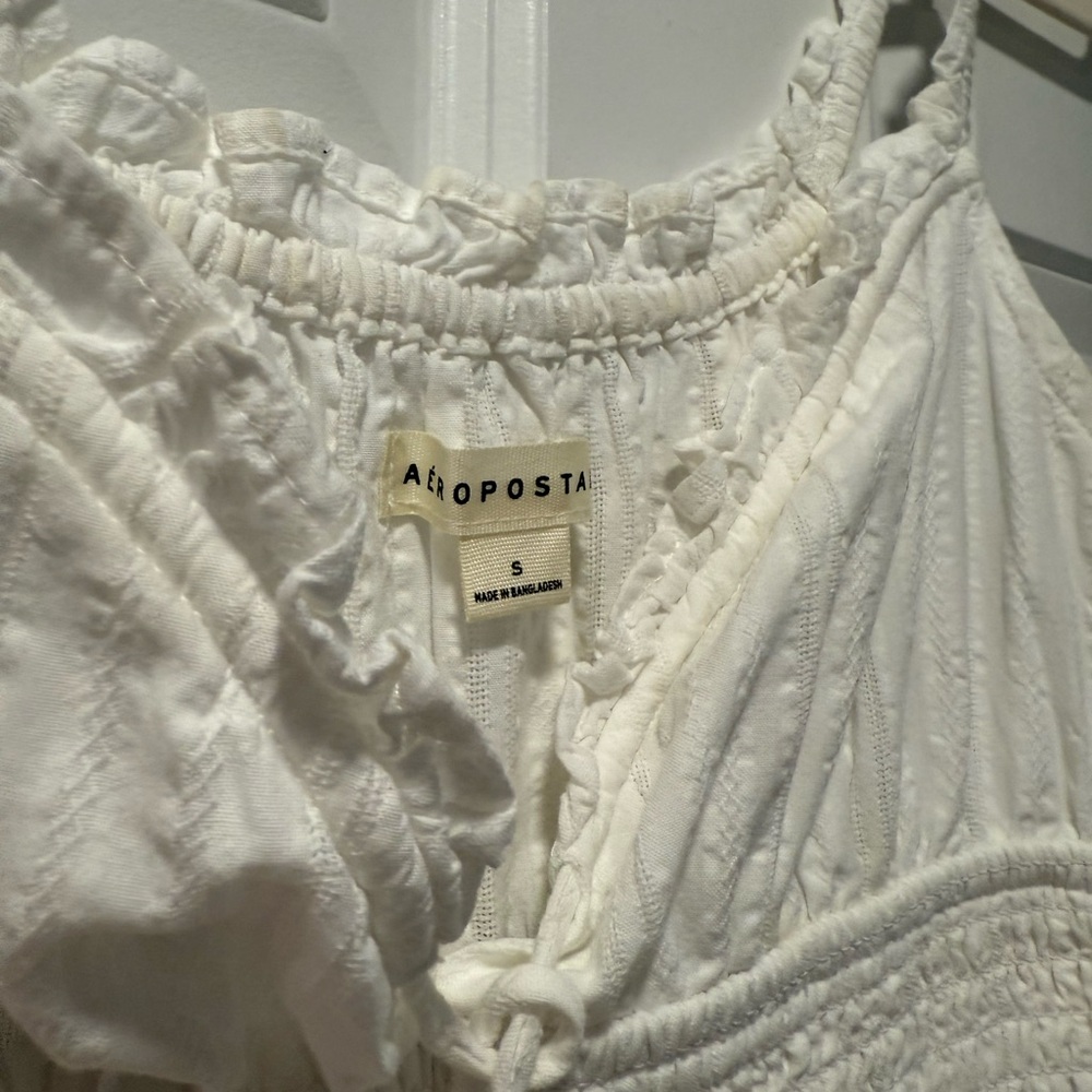 Aeropostale Cream Textured Blouse